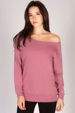Off Shoulder Longline Sweat Top