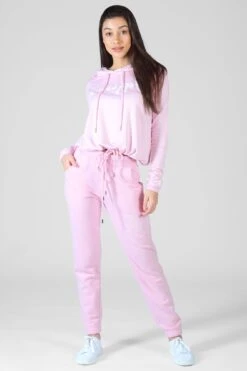 Script Drawcord Hoodie -Pineapple womens pink script drawcord hoodie 03
