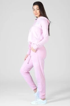 Script Drawcord Hoodie -Pineapple womens pink script drawcord hoodie 04