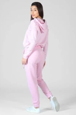 Script Drawcord Hoodie -Pineapple womens pink script drawcord hoodie 05